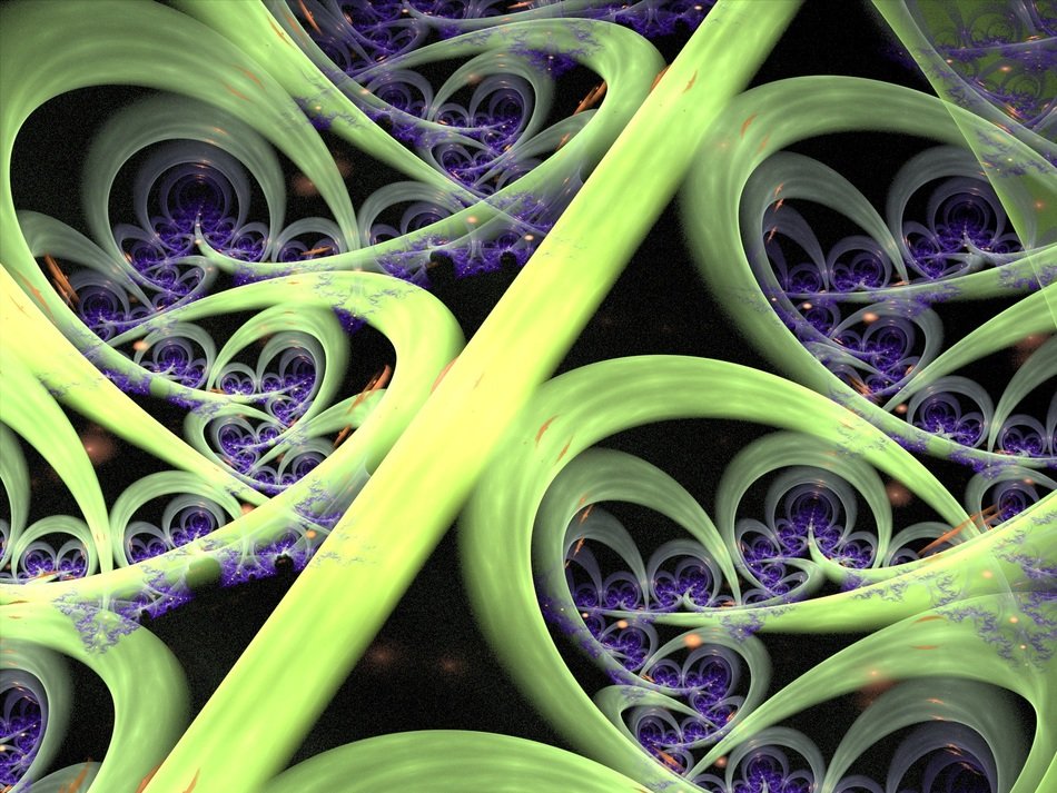 flame fractal 3d render design