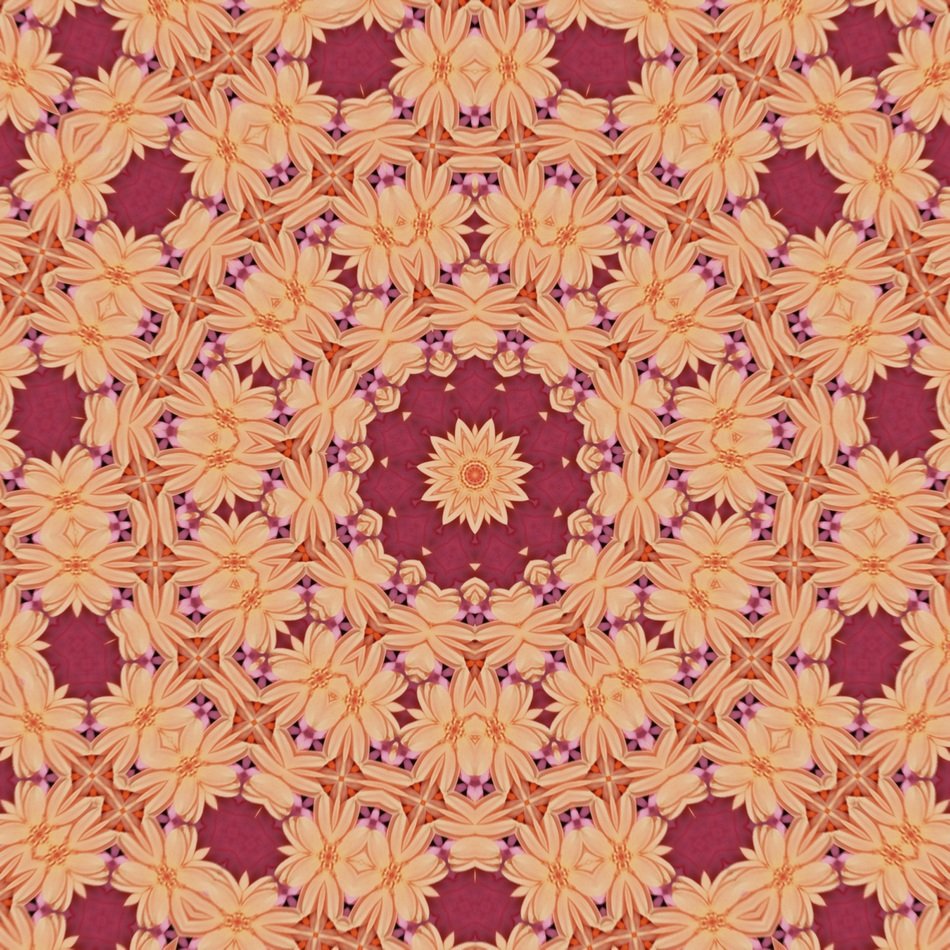 mandala kaleidoscope flower orange
