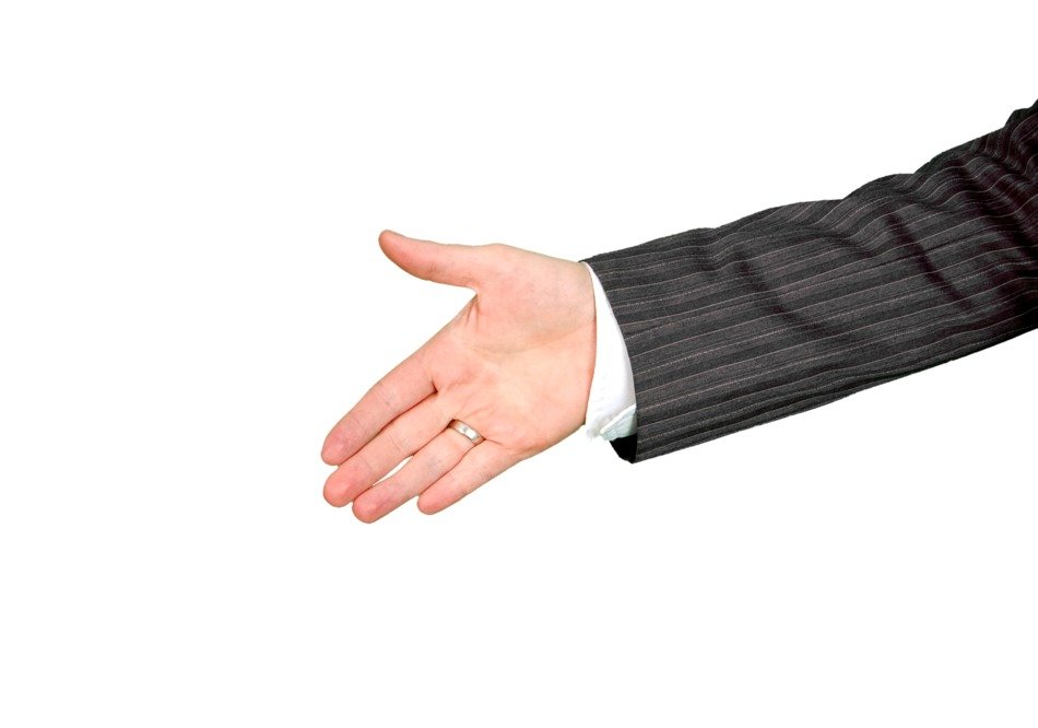 hand the welcome gesture