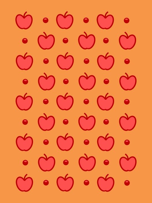 apple pattern orange fruit cute