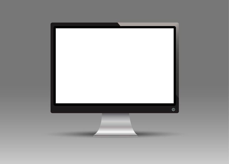 monitor isolated display gray