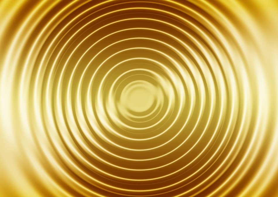 gold concentric waves and circles background image