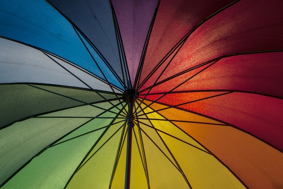 parasol screen rainbow color