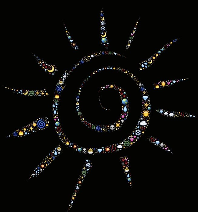 sun moon crescent heavenly