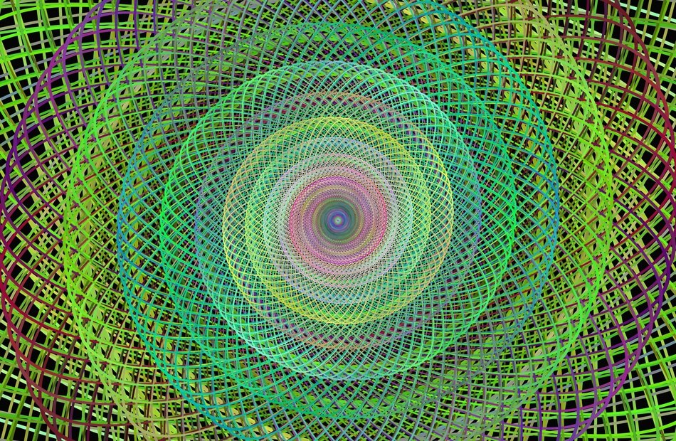fractal spiral curved green color