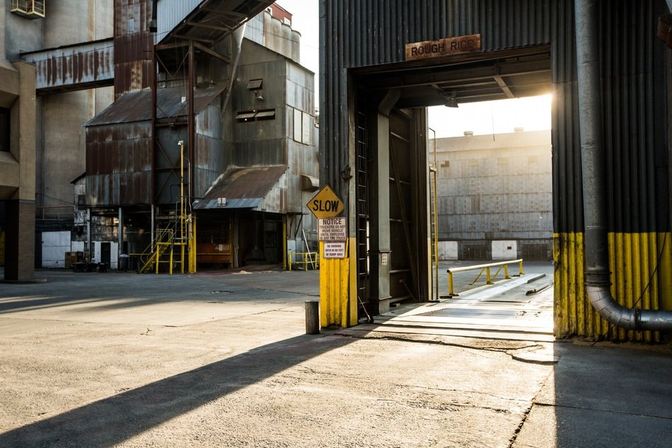old rice depot drier sunlight