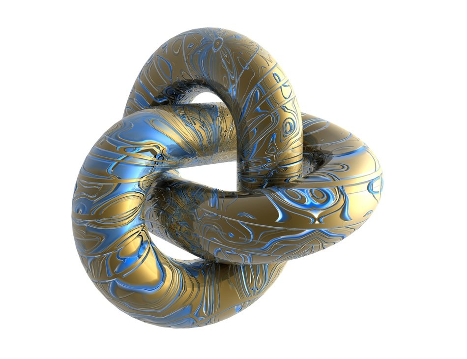 trefoil shape form 3d render