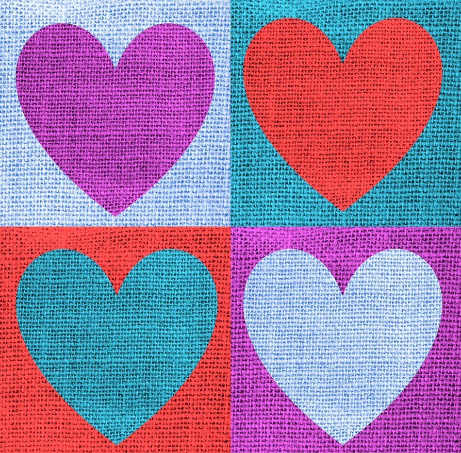 fabric heart love pattern design