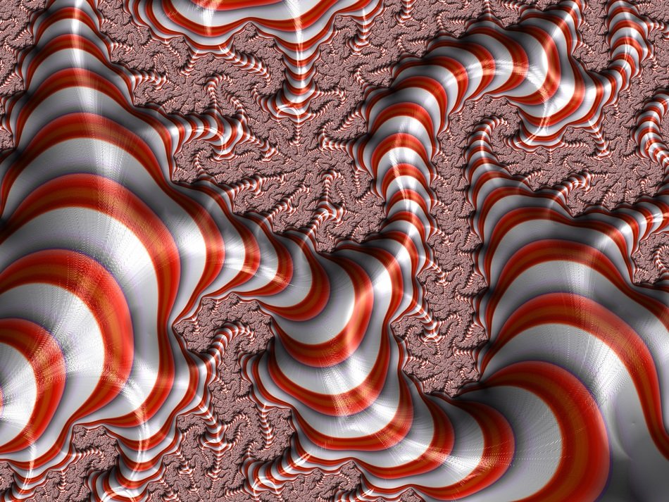 fractal abstract red white stripes