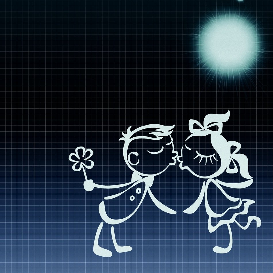 background with funny couple in love