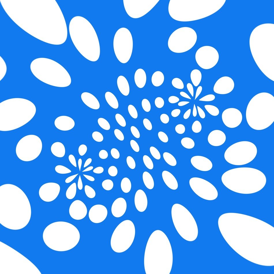 white oval spots on a blue background
