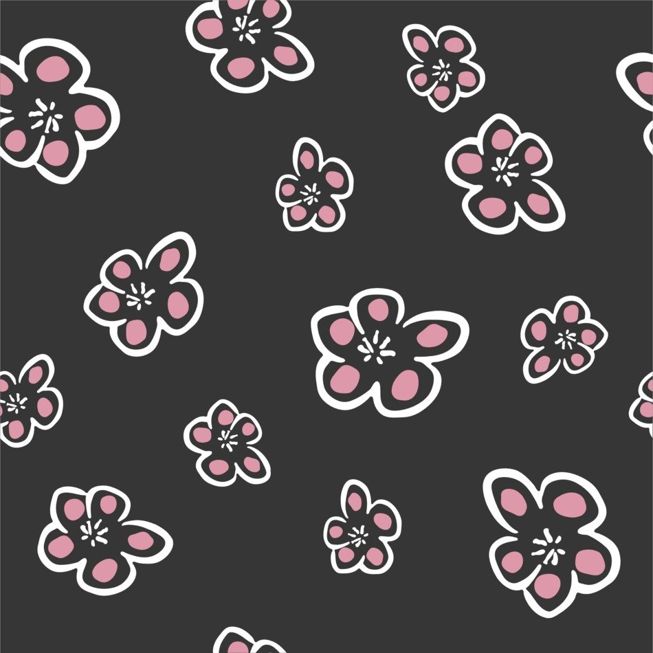 black background with pink flowers