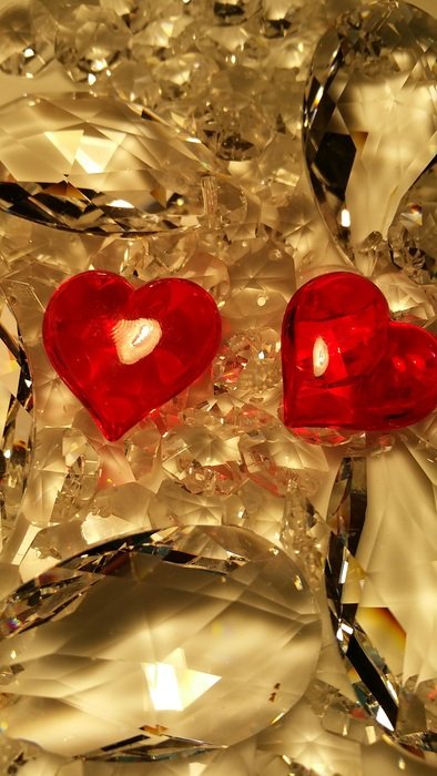 valentine s day love crystal glass