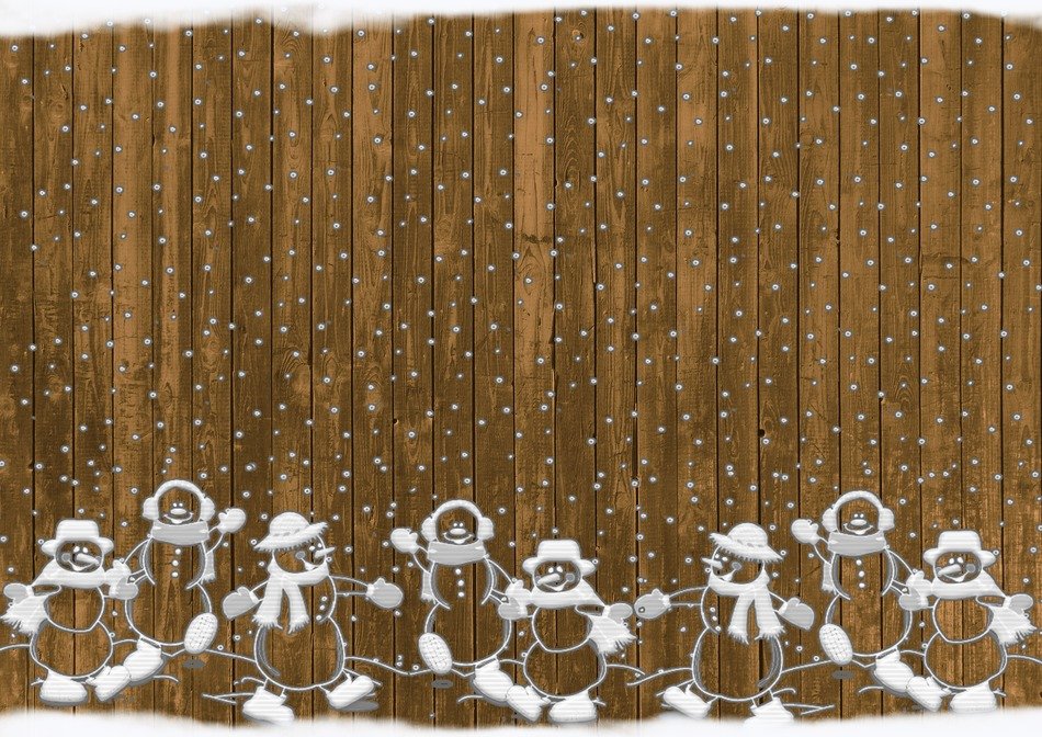 christmas snowmen rustic snow
