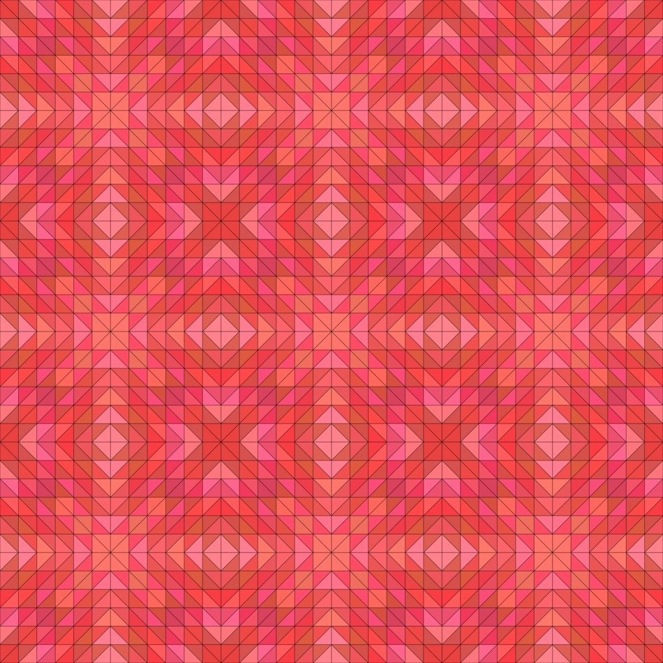 triangle mosaic red pattern mirror