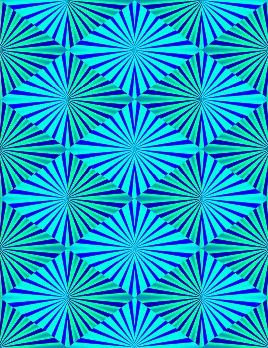 blue green aqua radiate design