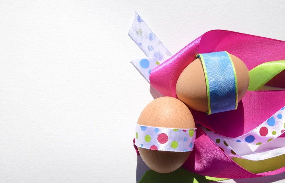 eggs happy easter spring holiday with a ribbon