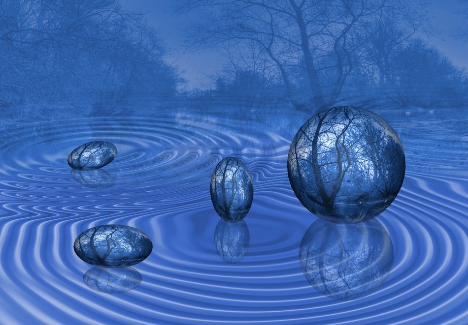 balls form water surreal art