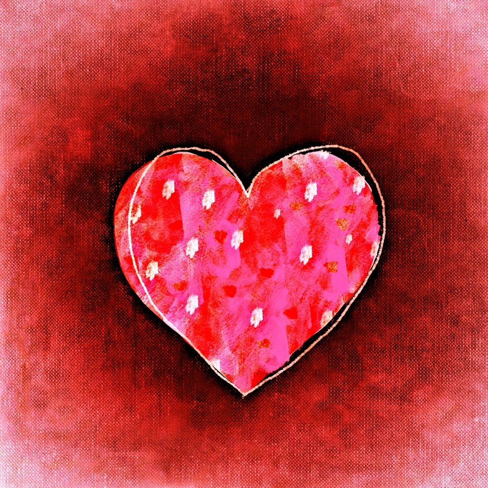 red background with romantic heart