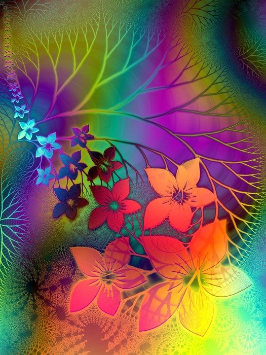 flowers background leaves flora