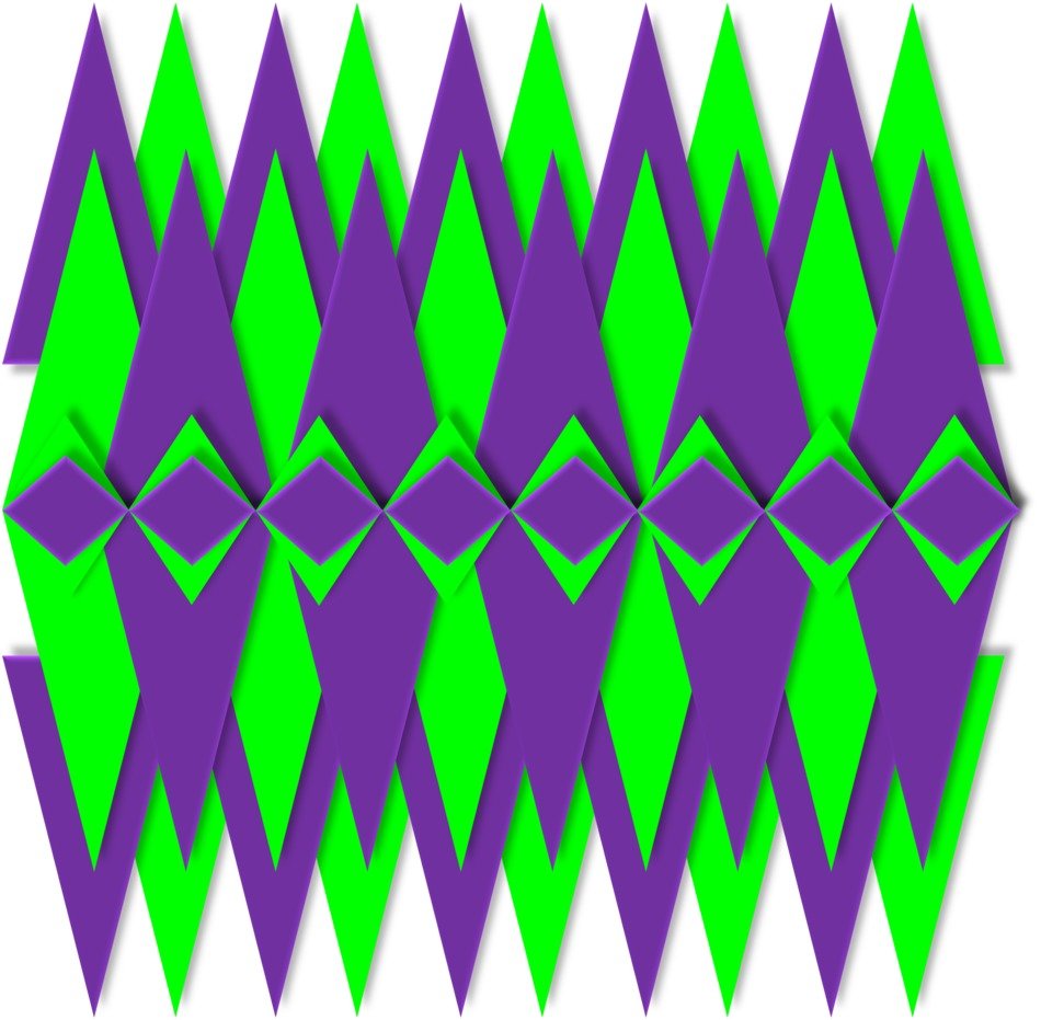 geometric graphic 3d violet lime