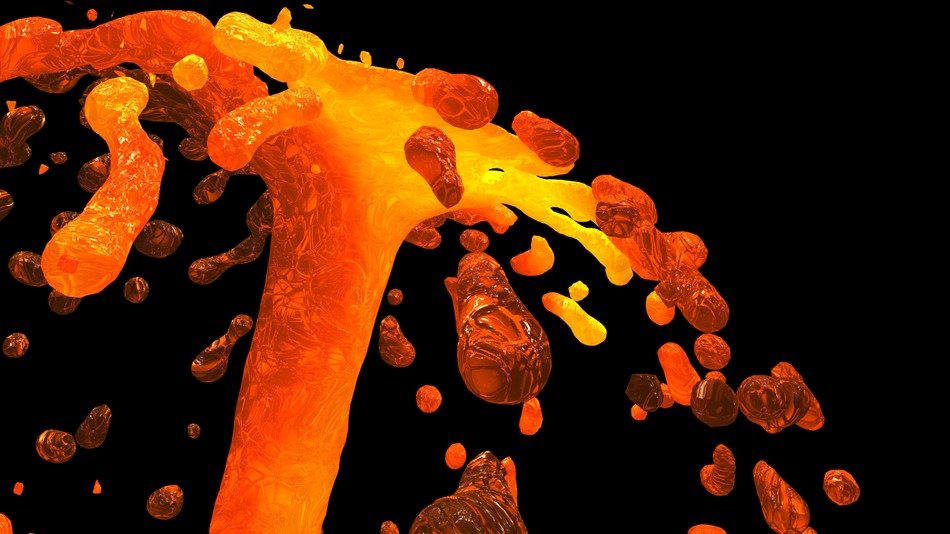 eruption lava background 3d