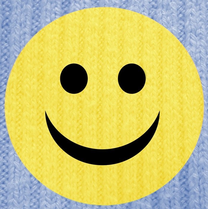 wool fabric texture smiley blue