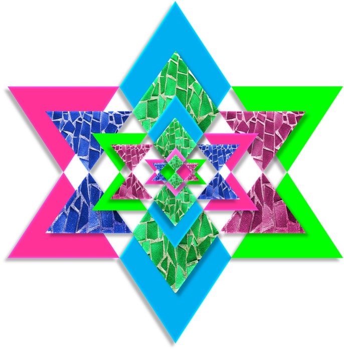 colorful tile 3d stylized star
