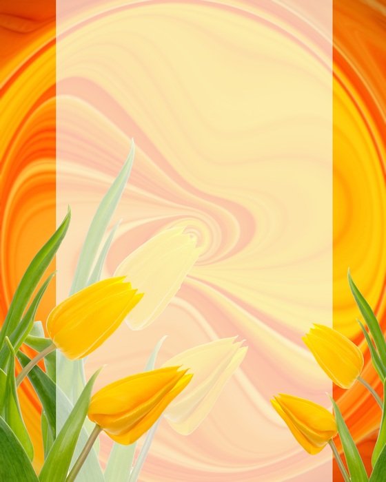 easter tulips oval background