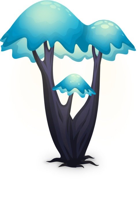 decorative blue trees woods bright