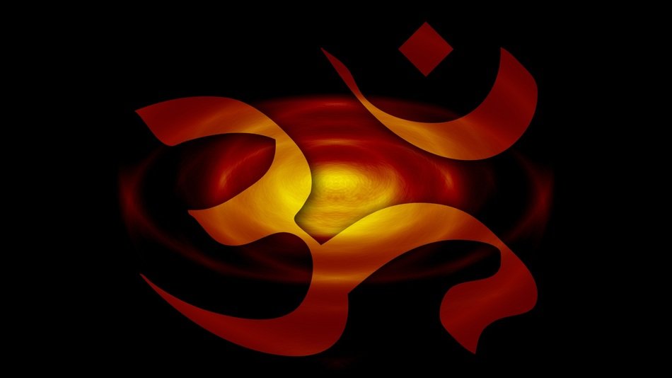 fire om meditation background