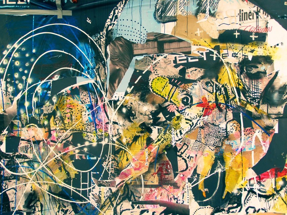 graffiti collage art retro paint