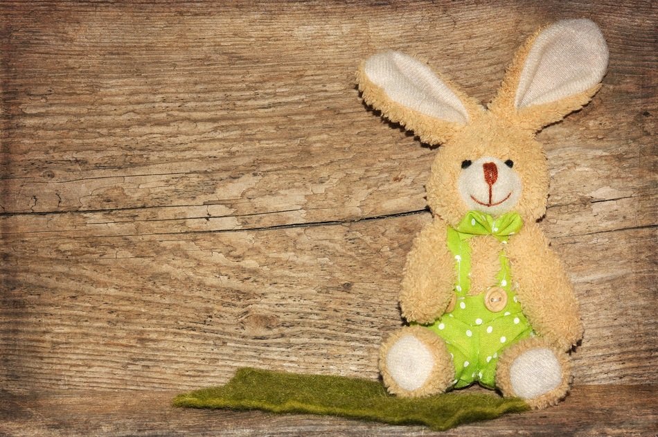 wood fabric bunny easter