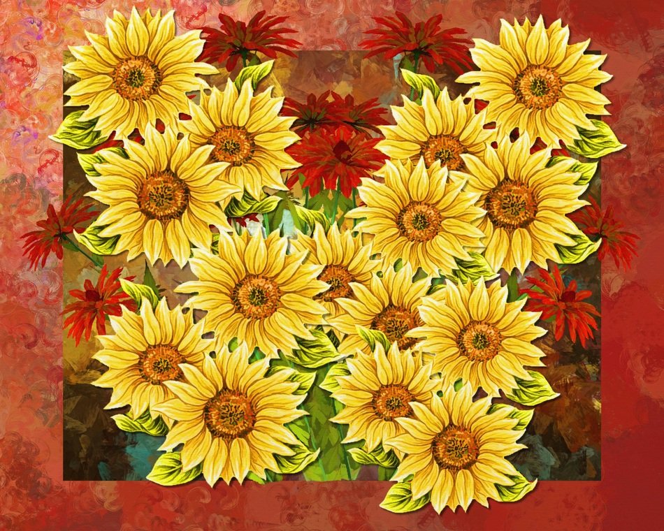 sunflowers flowers abstract