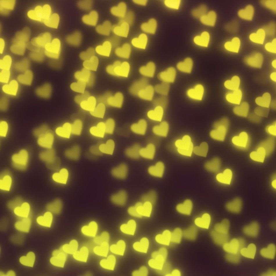 bokeh hearts yellow wallpaper