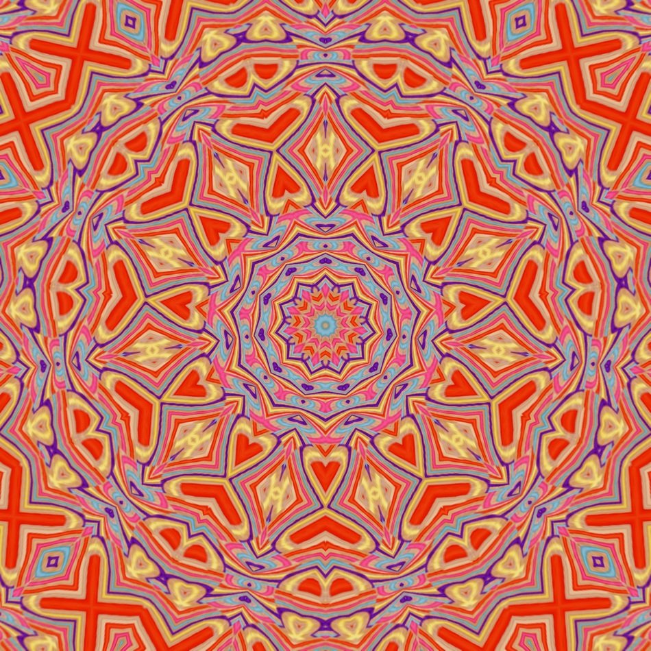 mandala orange kaleidoscope yellow