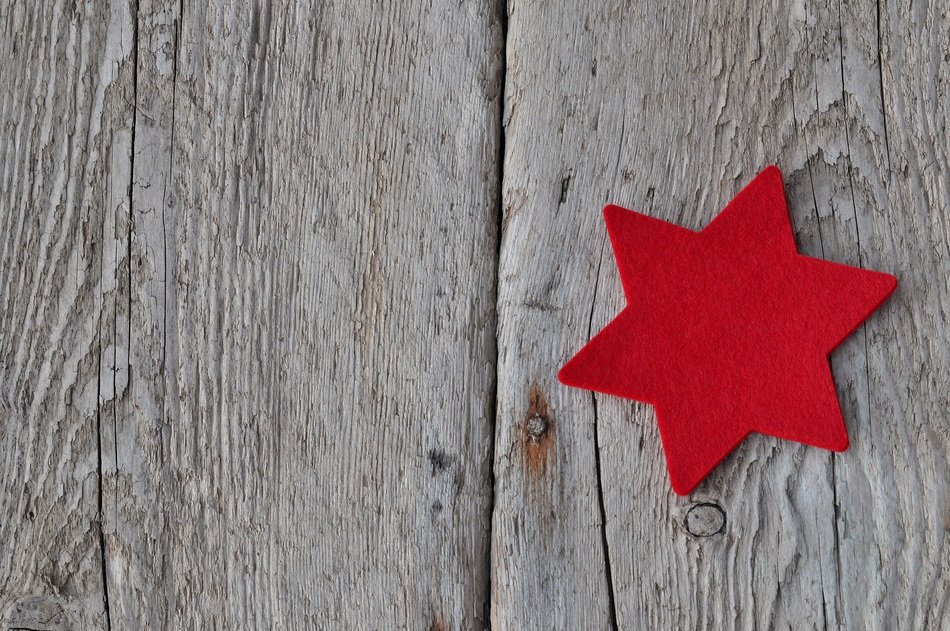 star deco on the wood