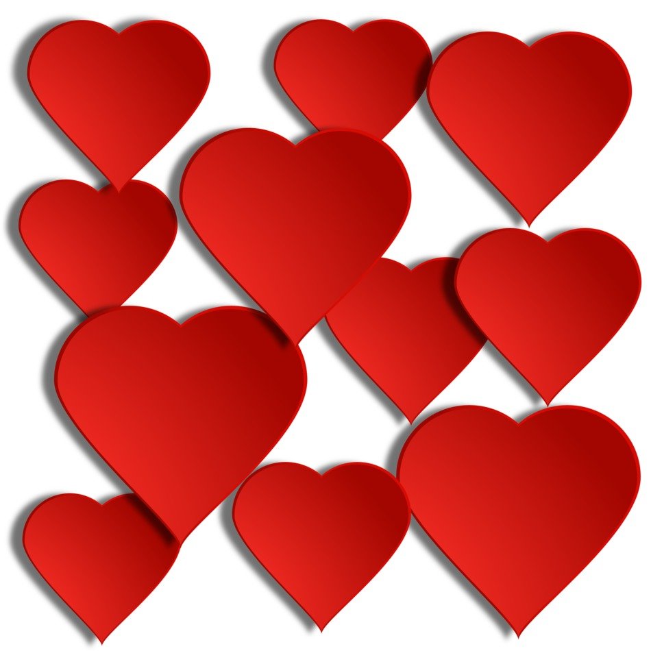 red heart translucent shadow