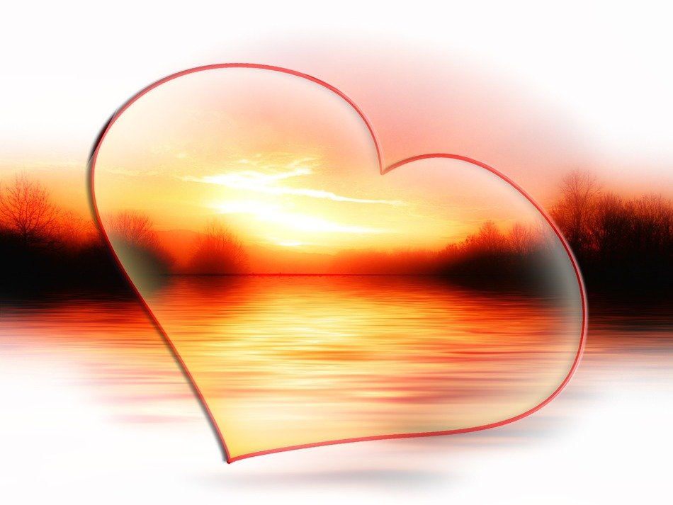 clouds sky lake water loop heart
