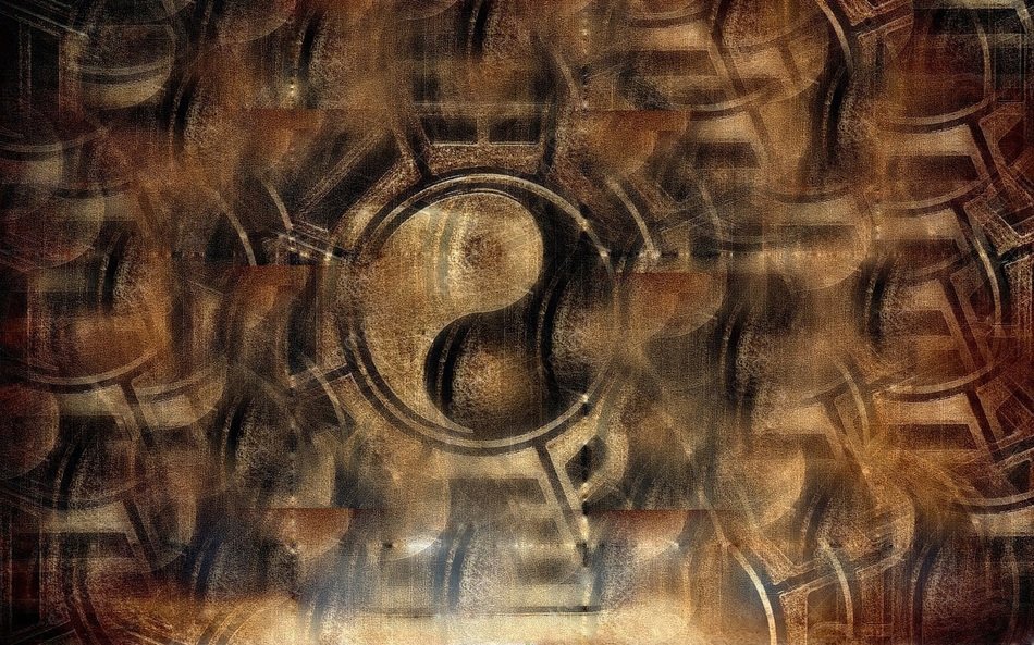 yin yang grunge wood abstract