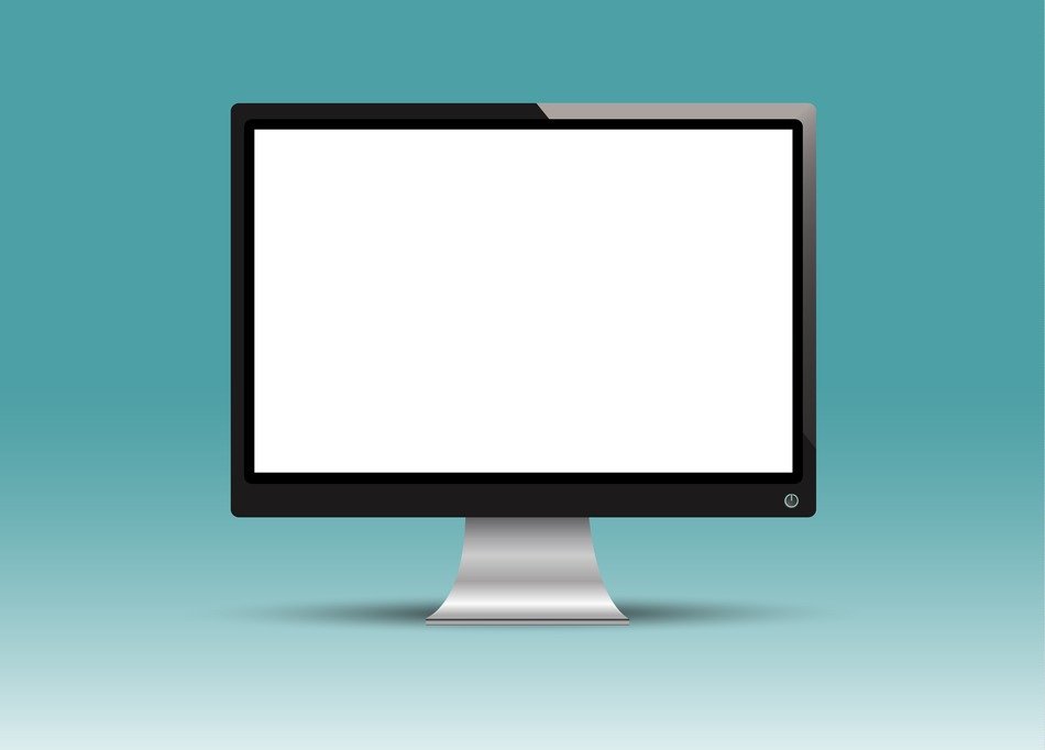 monitor isolated display blue