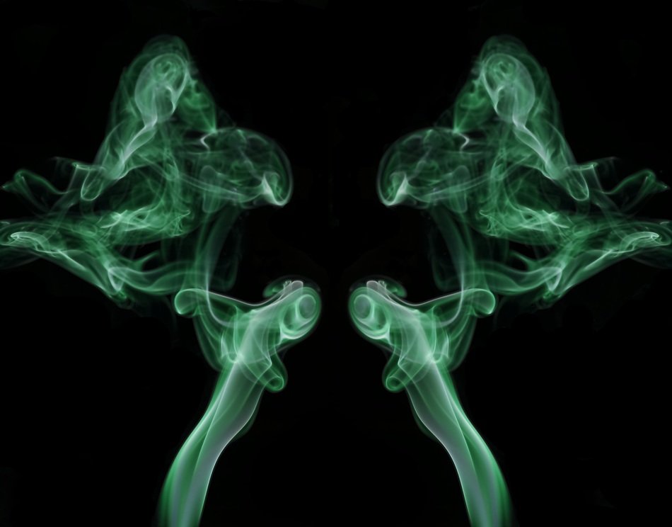 smoke reflection green wallpaper