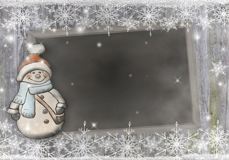 snow man board snowflakes star