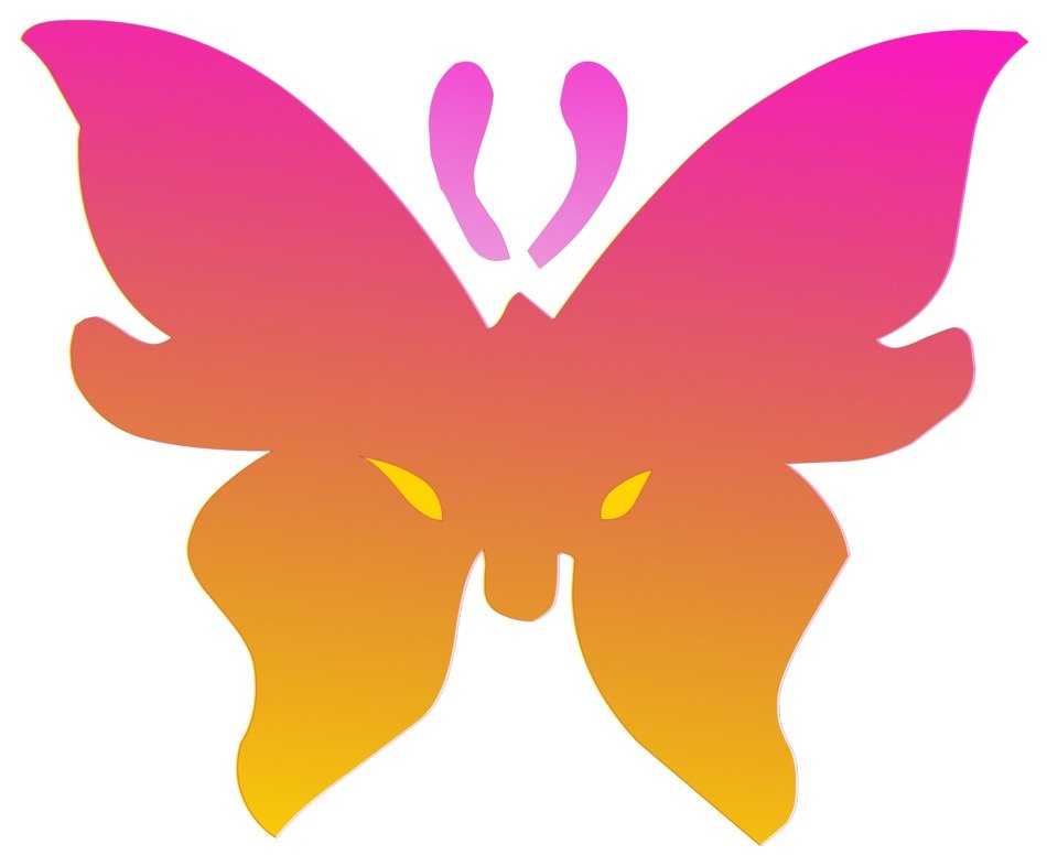 butterfly drawing pink design