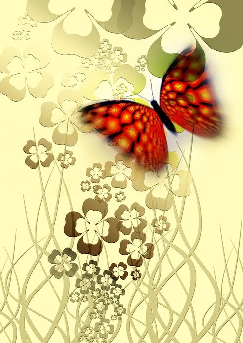 butterfly shamrocks background leaf