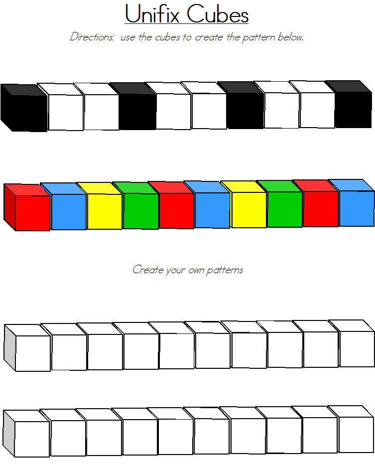 Unifix cube patterns drawing free image download
