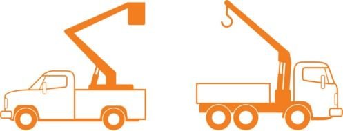 orange Bucket Truck Clip Art drawing