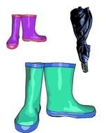 Umbrella And Rain Boots Clip Art