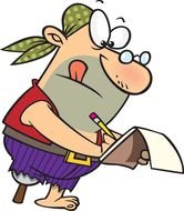 Writing man Clip Art drawing
