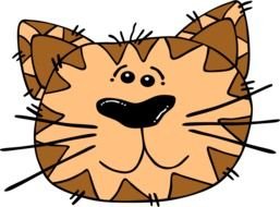 Cartoon brown Cat Face drawing